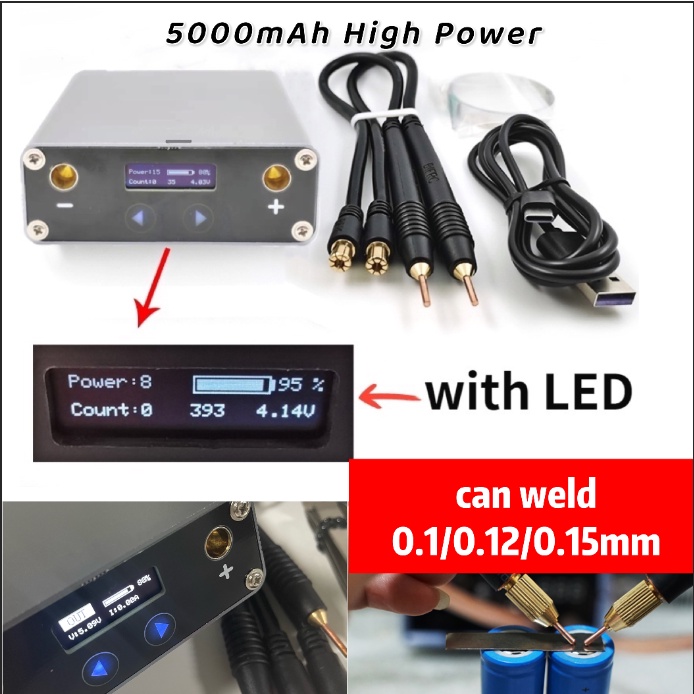 LED18650 Battery Spot Welder Portable Mini Spot Welding Machine Dengan Quick Release Pen Nikel Plate