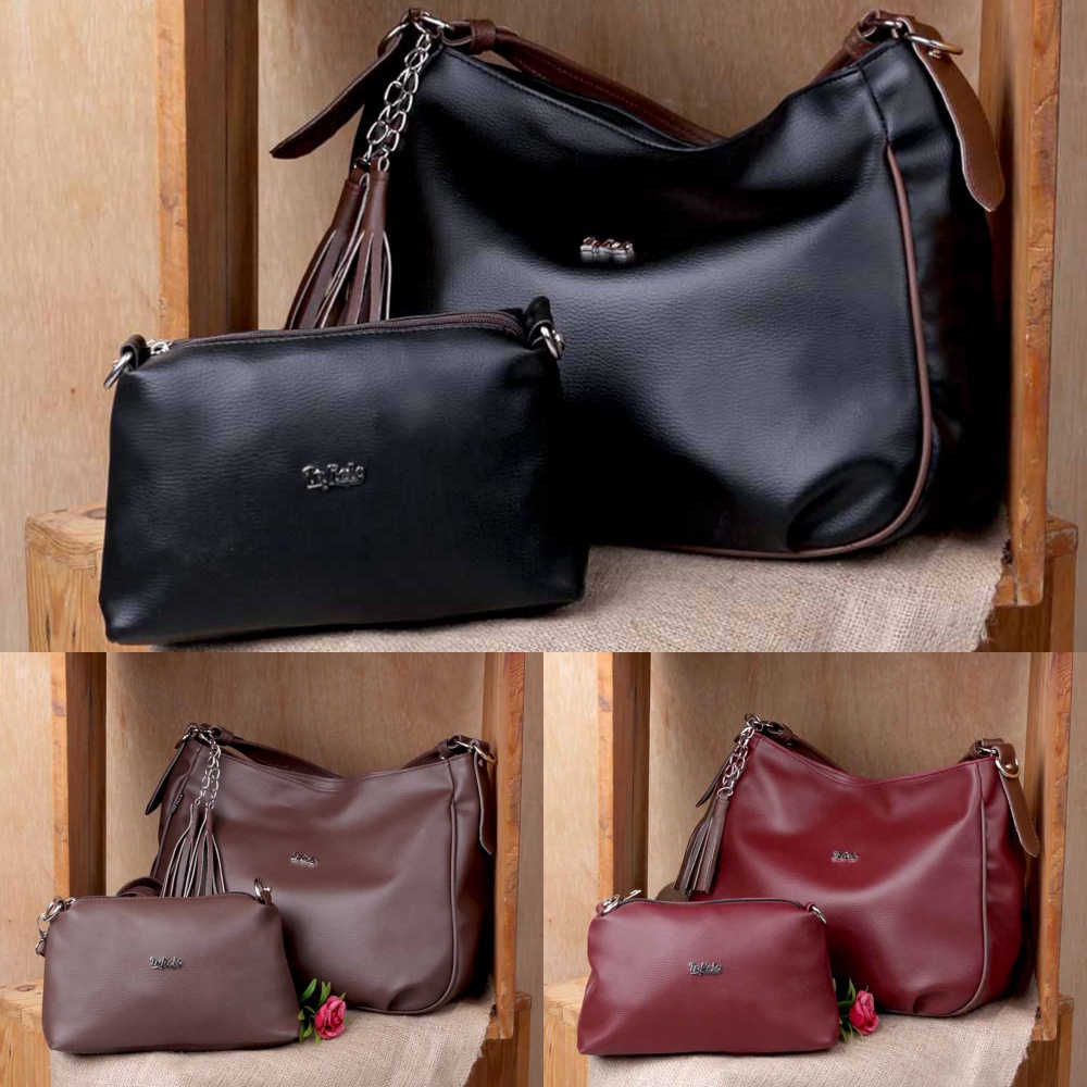 Tas Wanita Hand Bag Inficlo Original Tas Selempang Bahu Slempang 2in1 Size Besar Warna Hitam Coklat Merah Maroon