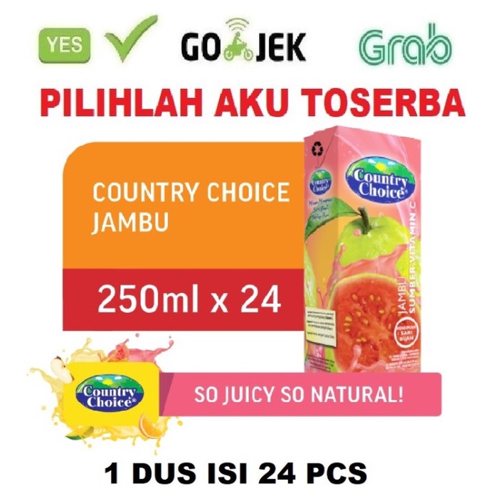 

COUNTRY CHOICE GUAVA JUS JAMBU 250 ML - ( HARGA 1 DUS ISI 24 PCS )