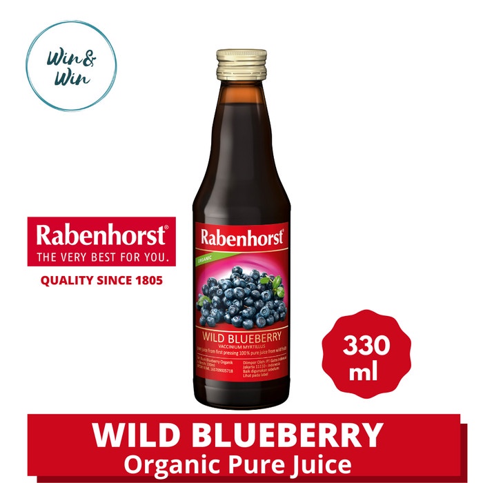 

RABENHORST ORGANIC PURE JUICE BLUEBERRY 330 ML