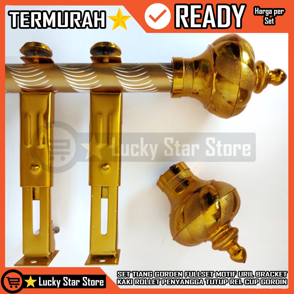 Besi Gorden Full Set Batang Tiang Gordin Hordeng Fullset Komplit Rel Pipa Horden Gordeng Rel Korden 