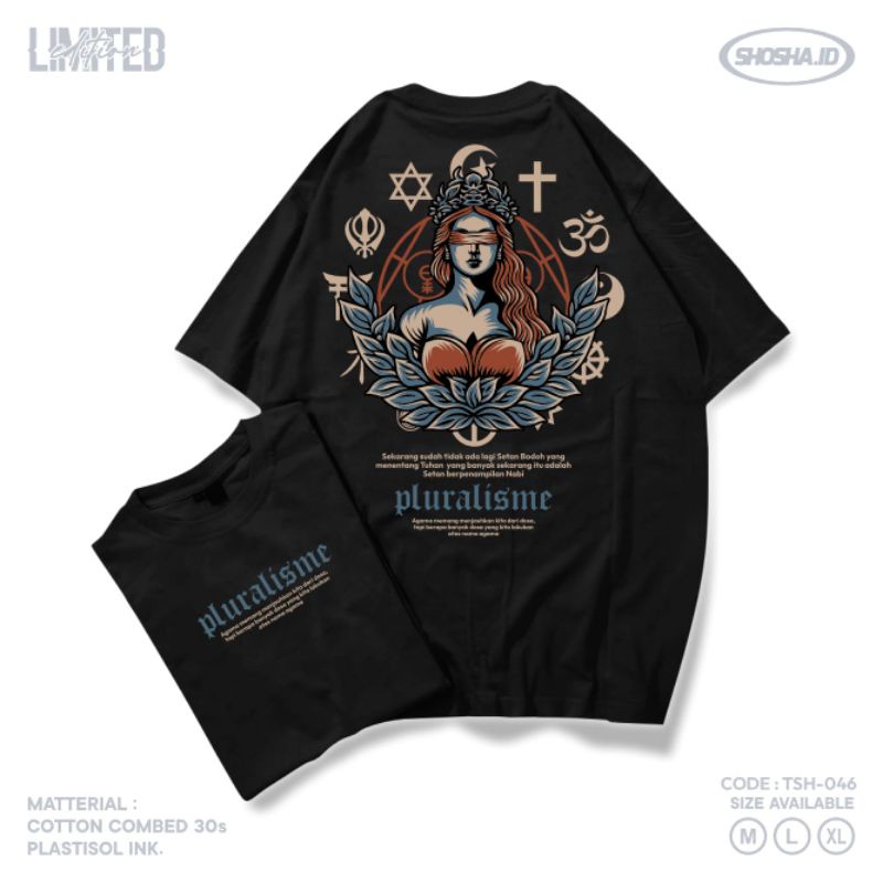 Kaos Pluralisme Agama Terbaru Motif Kata Sindiran Pakaian Pria Atasan Distro Baju Cowok Bahan Cotton