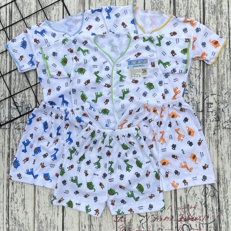 3 PCS Baju Lengan Pendek + Celana Pendek  Bayi Bayi Atasan Bayi Baju Newborn Baju Bayi Baru Lahir Gift Bayi Hadiah Lahiran Bayi baju bayi lengan Pendek ASYAM BABY