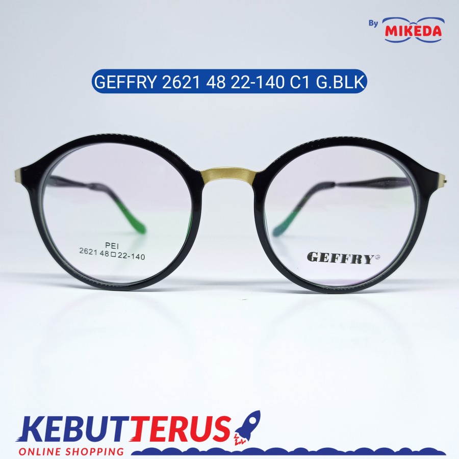Mikeda-FRAME KACAMATA GEFFRY 2621 C1 G.BLK + LENSA(MINUS/CYLINDER)