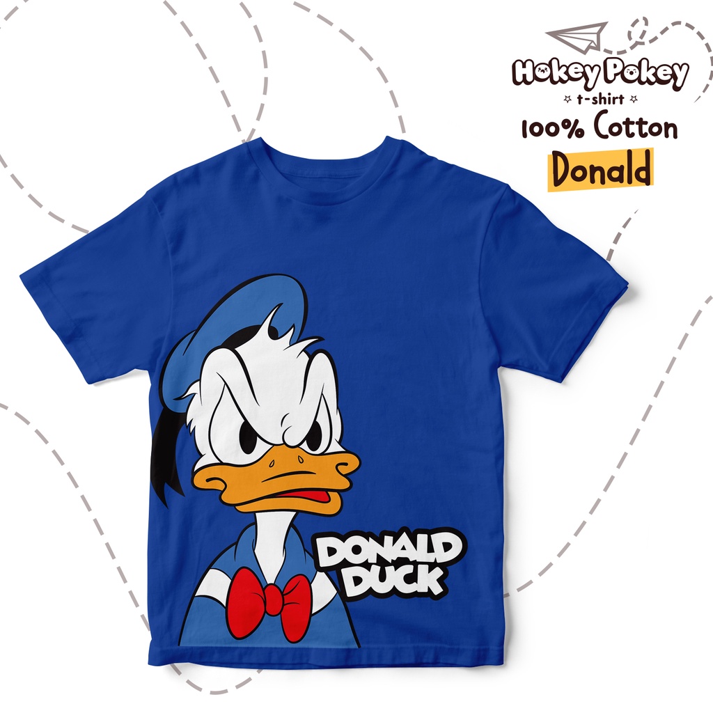 Baju Kaos T Shirt Anak Laki Laki Katun Combed Motif Donald Biru