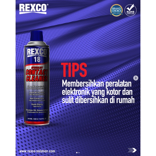 Rexco 18 500 ML Contact Cleaner Cairan Pembersih Panel Elektrik &amp; Elektronik Komponen Listrik