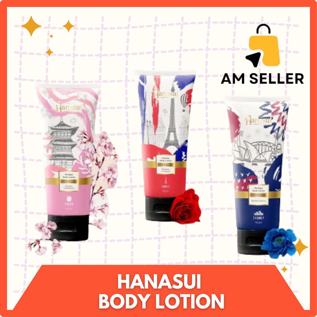 HANASUI Perfume Body Lotion 180mL UVA UVB Protection | Sydney Tokyo Paris parfum losyen