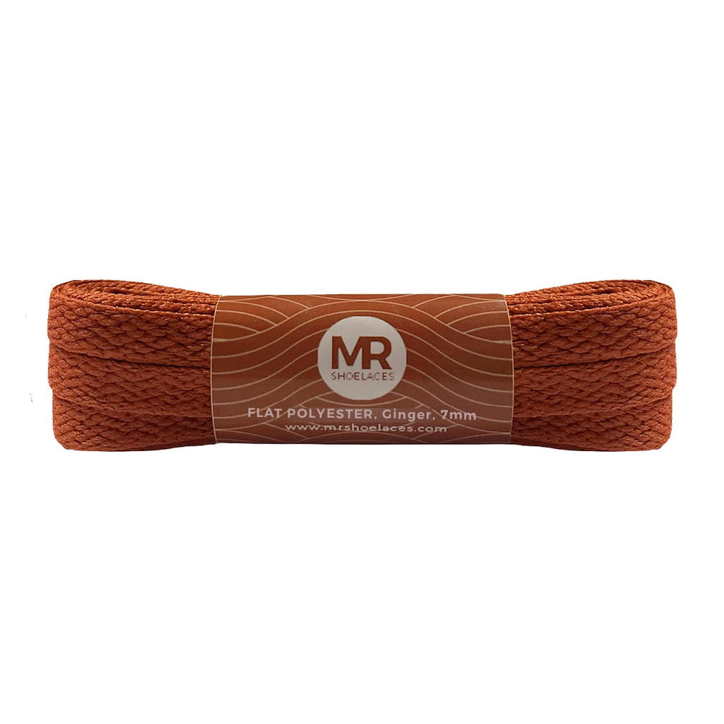 MR Shoelaces FP71 Ginger (Coklat Jahe) Tali Sepatu Polyester Pipih Flat 7mm 80cm 90cm 100cm 120cm 130cm 150cm 180cm 200cm untuk Sneakers - Premium Shoelace