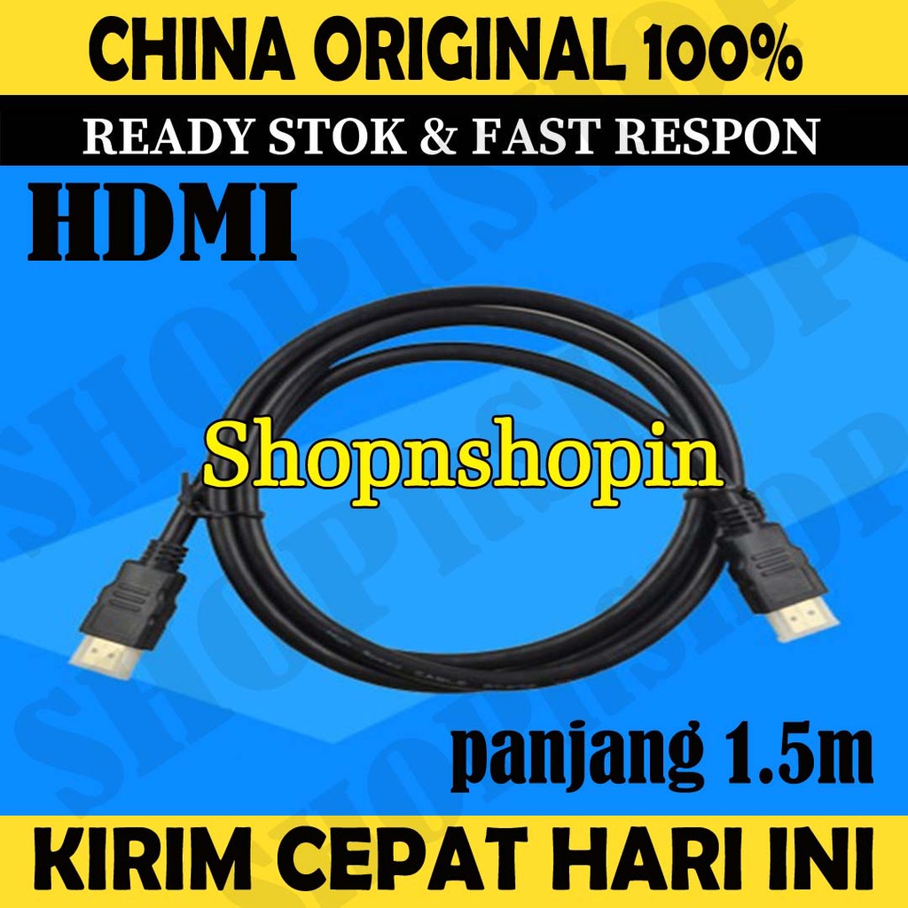 Kabel HDMI TV ke Set Top Box | Kabel HDMI to HDMI | Kabel HDMI PS3 panjang 1.5m untuk STB,PS,Android Box,Laptop,Proyektor