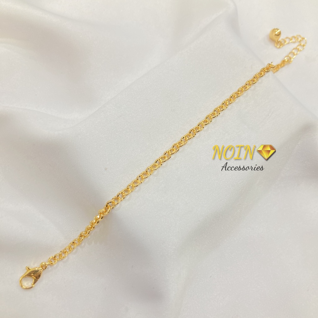 Gelang Rantai / Jurai Wanita Dewasa Perhiasan Lapis Emas Gelang Tangan