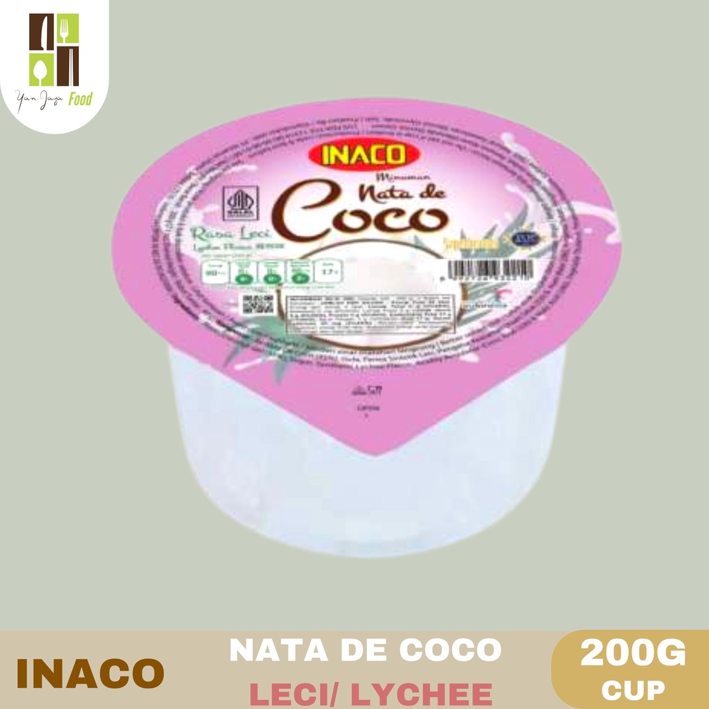 Inaco Nata De Coco Cup / Dengan selasih 200g [Leci/Mangga/Strawberry/Jeruk]