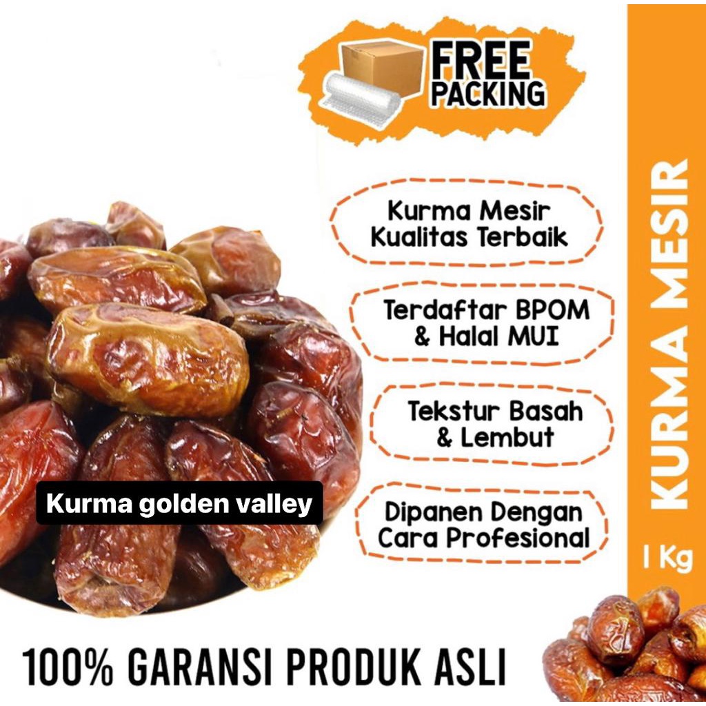 

Kurma Basah Mesir 1KG Madu Golden Valley Gizza Rehab Sukari Ajwa Untuk Puasa & Nabeez Enak Premium