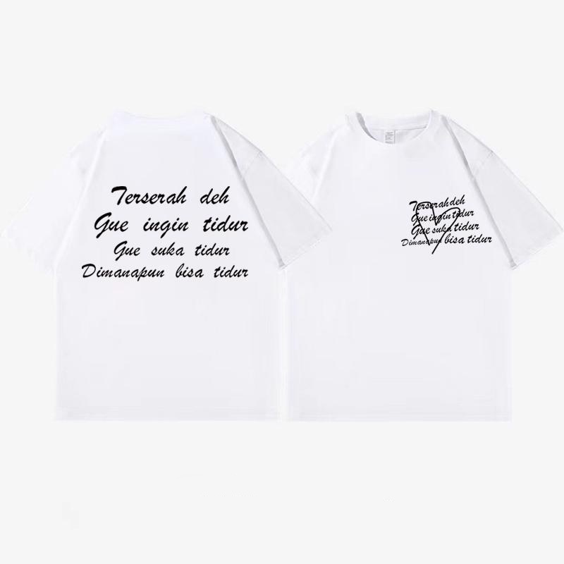 Korean Style kaos putih casual Letter print baju kaos baju oversize wanita