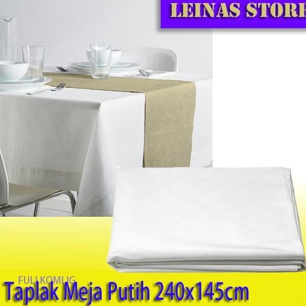 taplak meja putih 240x145cm / taplak meja 4-6 bangku |gat