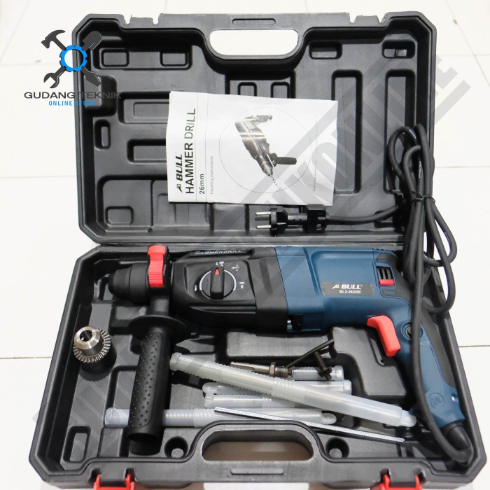 Electric Rotary Hammer Drill 26mm BL2-26DRE BULL / Mesin Bor Bobok Tembok Beton Listrik 800 Watt BL2 26DRE BULL