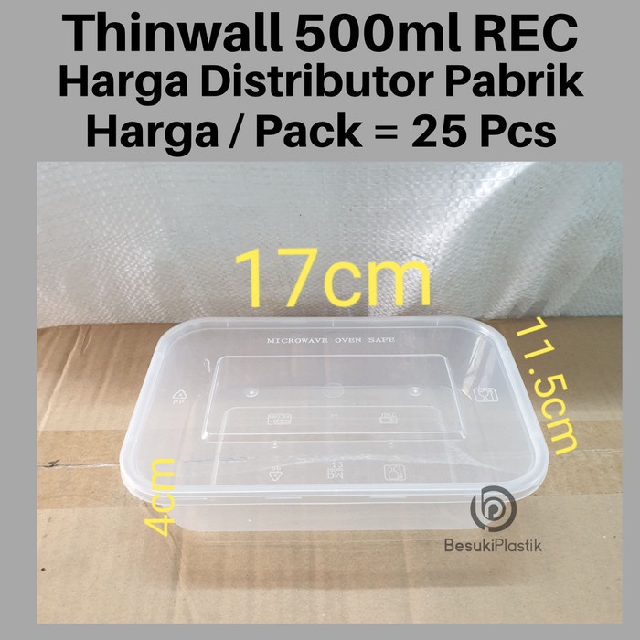 ] Thinwall 500ml REC box takeaway microwave oven safe