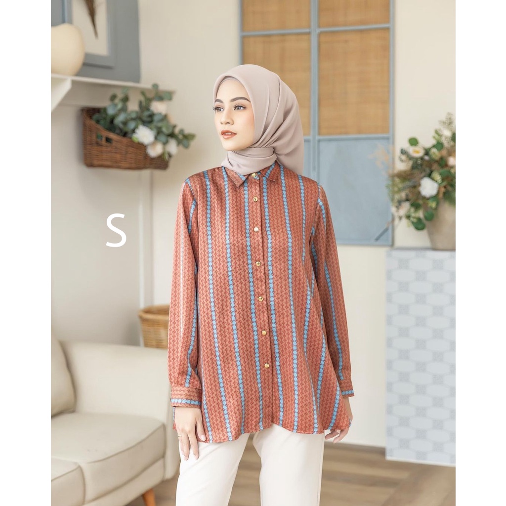 SHENA SHIRT Sienna Blue S by Heaven Lights