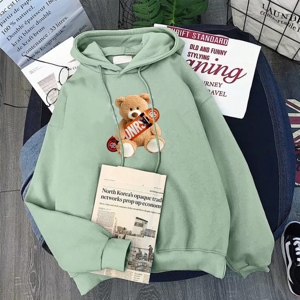 Hoodie Wanita Distro Sweater Cewek Cowok Distro Havines Bear Keren Bahan Tebal Baju Kekinian Gratis Ongkir Premium 2022