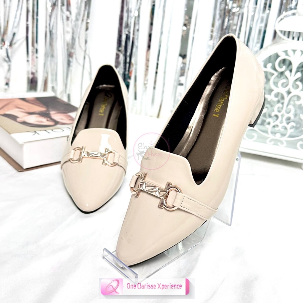 7.7 Clarisse  Pantofel Kerja AUREL Hak Pump Wanita Tinggi 3CM Matt Glossy