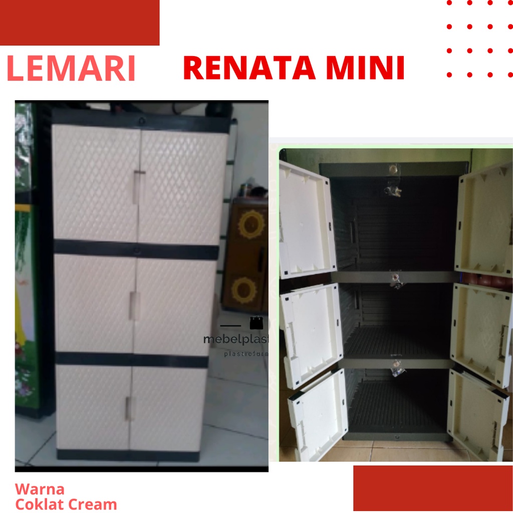 Lemari Plastik Murah Renata Mini Susun 3/4/5 - Susun 3