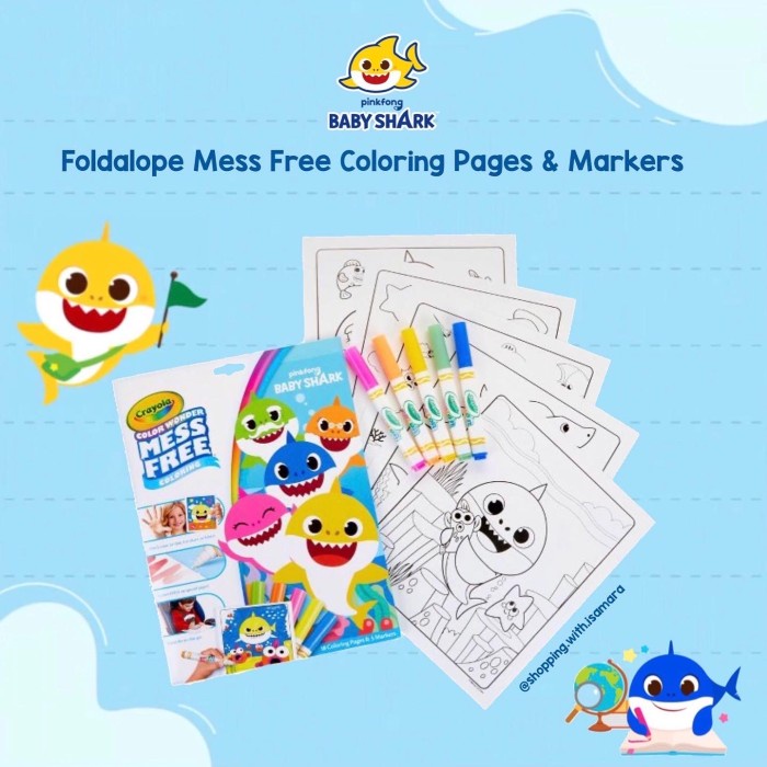 

Terlaris Crayola Pinkfong Baby Shark Foldalope Mess Free Coloring Pages