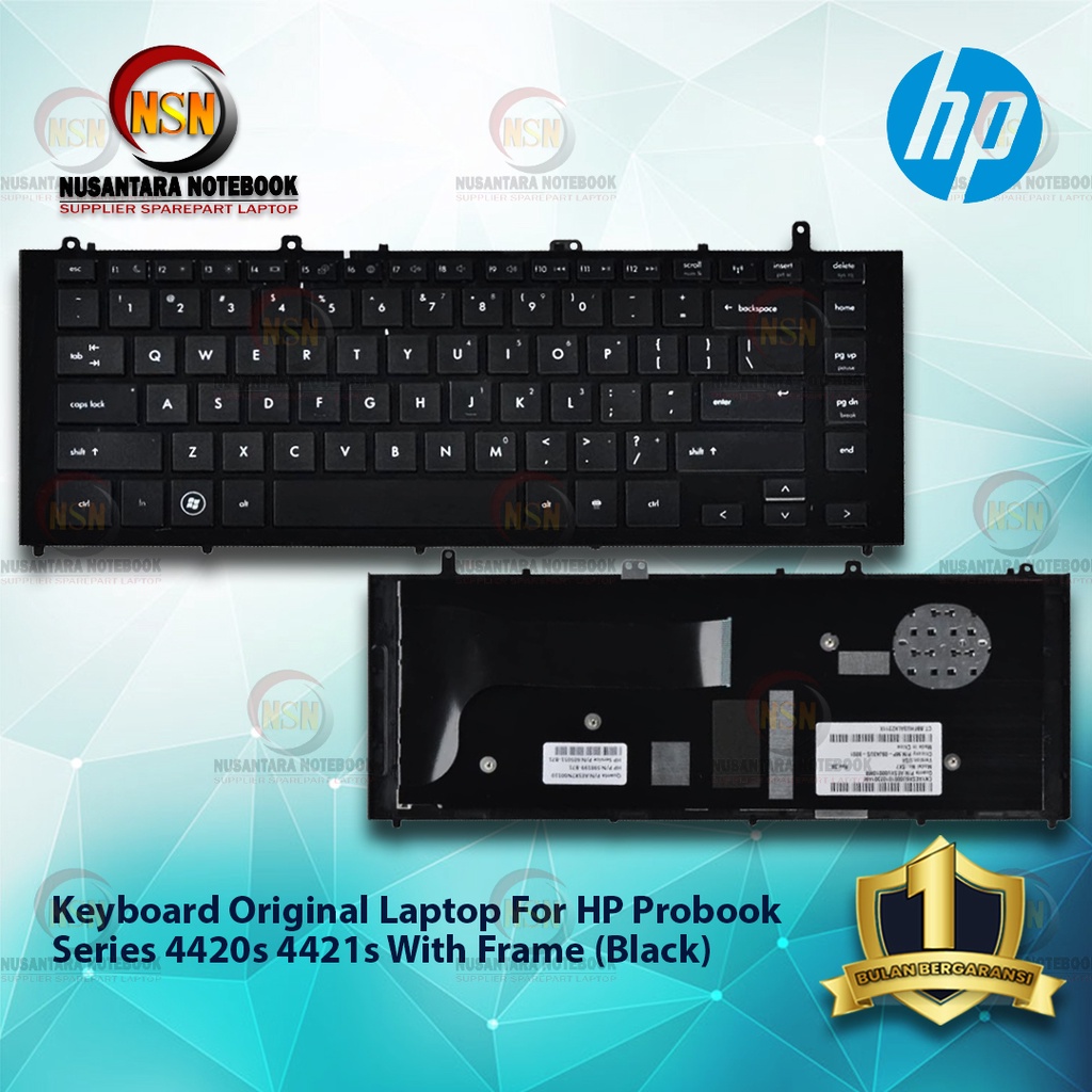 Keyboard Laptop HP Probook 4420s 4421s 4425s 4426s Warna Hitam + Frame