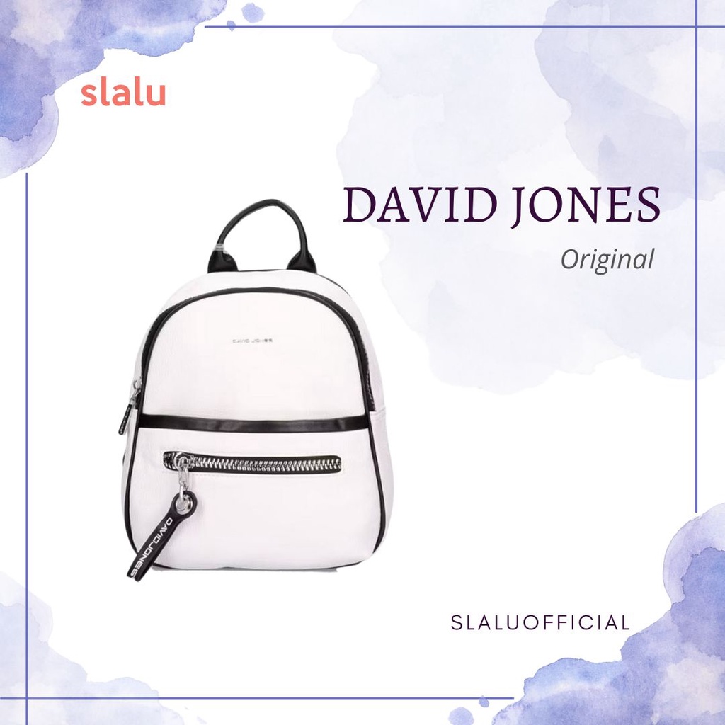 Tas Backpack Ransel Import Impor Wanita Branded David Jones White