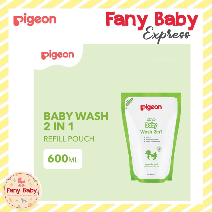 PIGEON BABY WASH 2IN1 HAIR AND BODY 600ML REFILL / PR060418