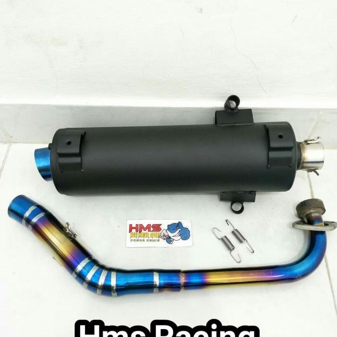 KNALPOT TSUKIGI XEON - XEON KARBU LEHER PELANGI BLUE STENLIS THAILAND