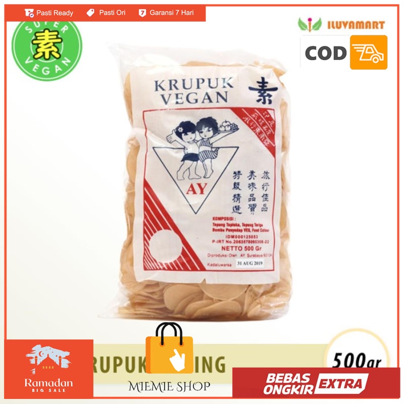 

Kerupuk Vegan / Krupuk Vegetarian AY kuning kecil / mini mentah