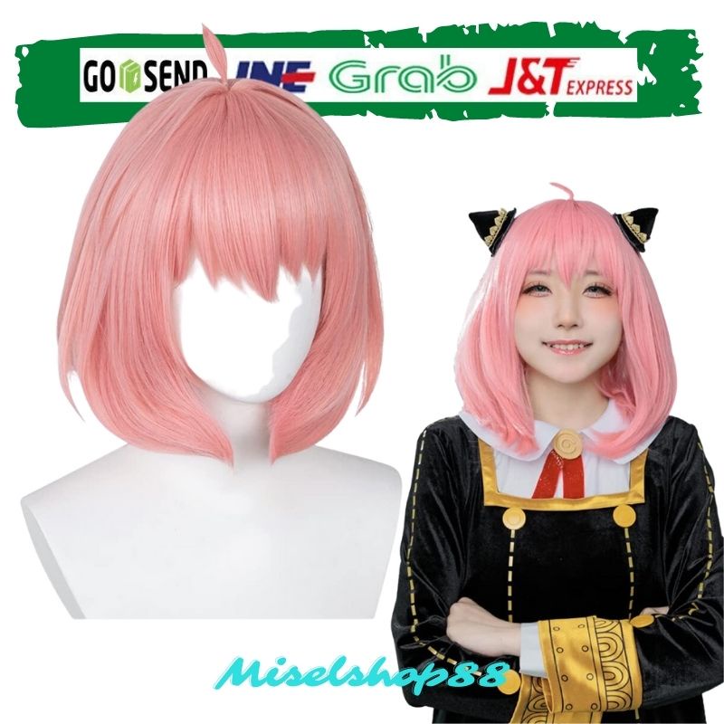 Cindylou Anya Wig Pink Bob Wig for Anya Forger Cosplay Spy Hunter Cosplay