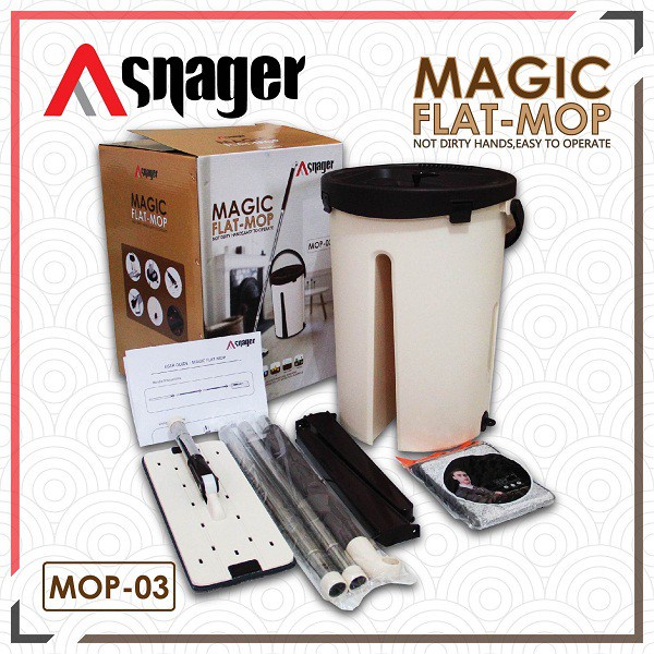 Alat Pel Otomatis TERMURAH SNAGER Pel Lantai / Alat Pel / Mop / Flat Mop Praktis MOP-03