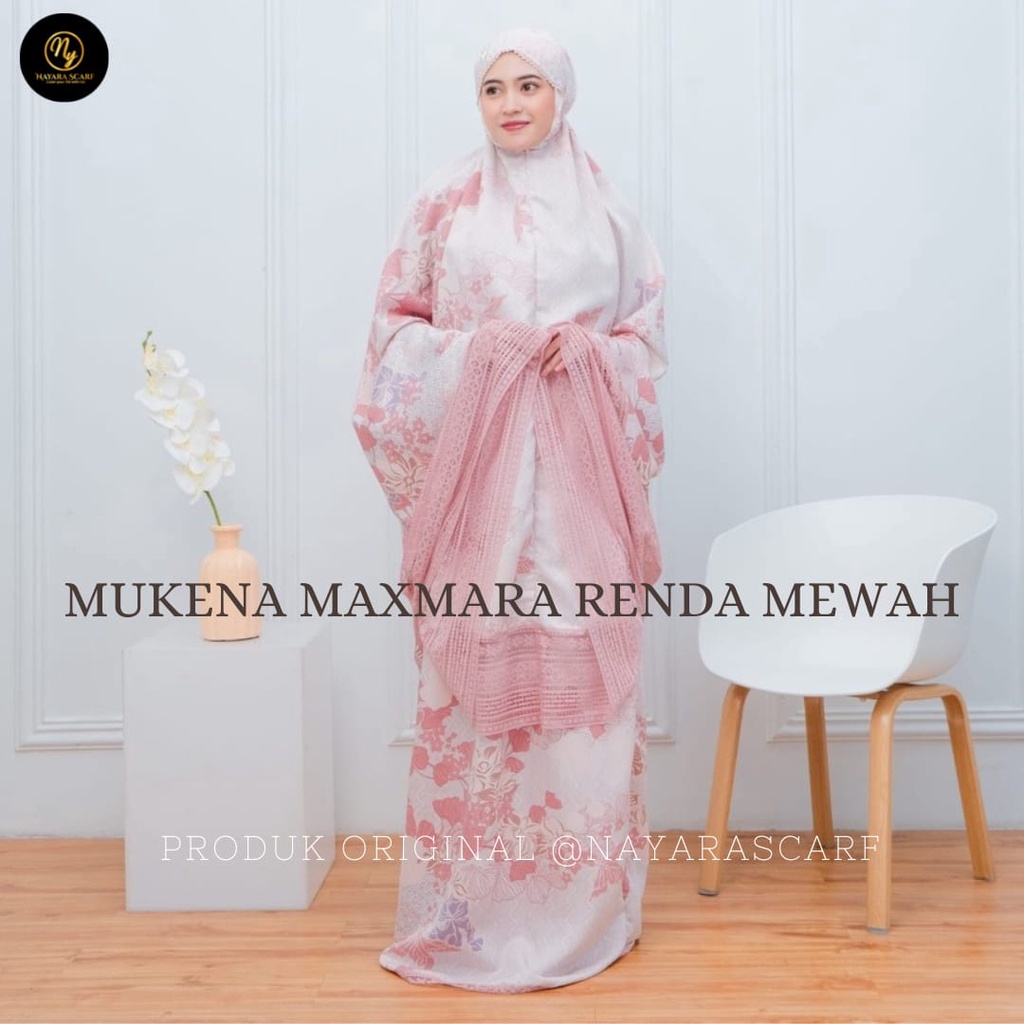 Mukena Maxmara Luxury 2in1 Printing Premiun Laser Cut &amp; Renda