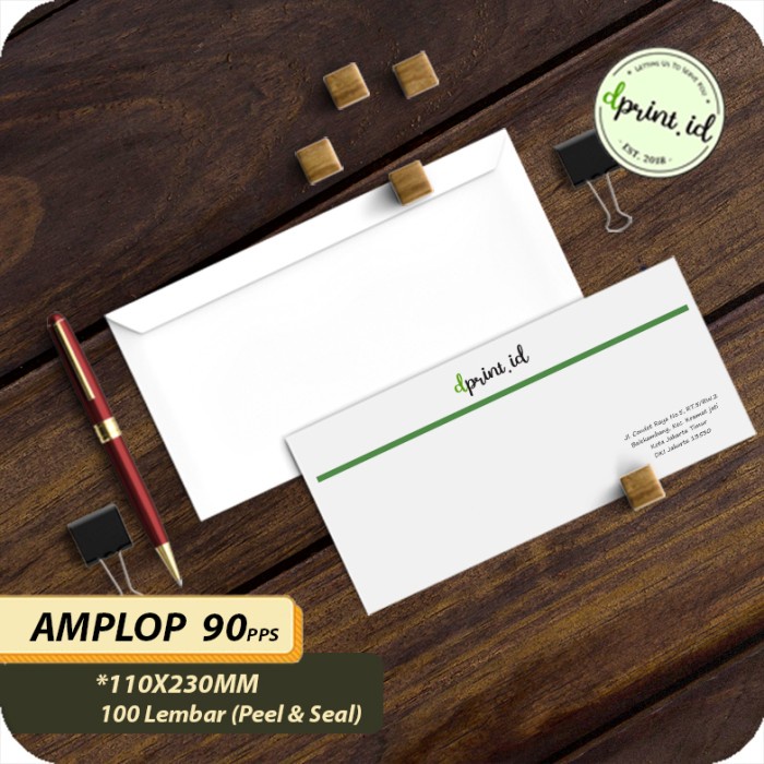 

Cetak Amplop 90PPS Custom Tanpa / Non Borderless Amplop Office Print