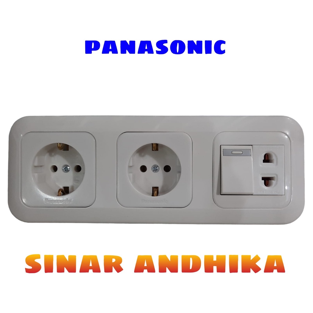 STOP KONTAK DOUBLE NON CP + SAKLAR + UNIVERSAL PANASONIC WEJ 7823 113119