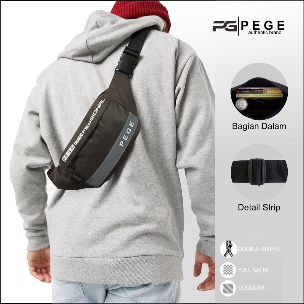 Tas Waistbag Oval Slingbag Keren Bisa Tas Pinggang Distro Model Kasual Pria Wanita Unisex - PG Souyate