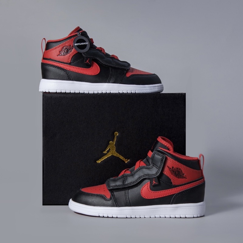 Air Jordan 1 Mid Fire Red Kids