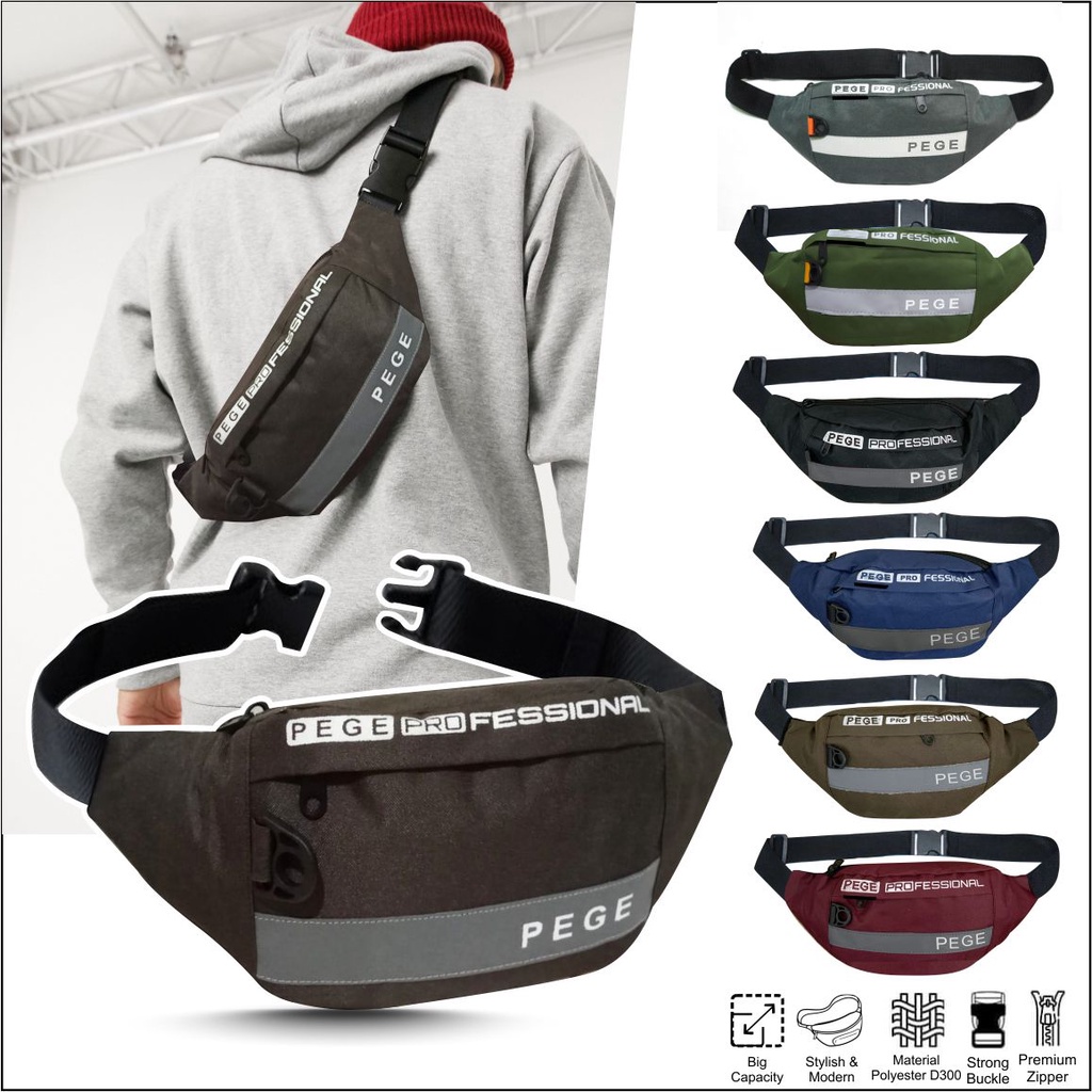 Tas Waistbag Oval Slingbag Keren Bisa Tas Pinggang Distro Model Kasual Pria Wanita Unisex - PG Souyate