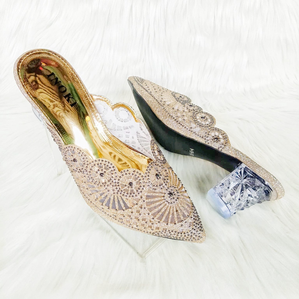 CARRAVELLE  INOKI - sendal/sepatu wanita wedges payet terbaru 36-40 untuk kondangan dan seserahan new model