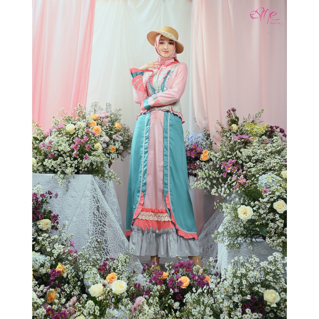 GAMIS BRANDED GAMIS ESME ROZE GLAM GAMIS SYAR I BRANDED GAMIS ESME PAKAIAN WANITA DEWASA FASHION MUS