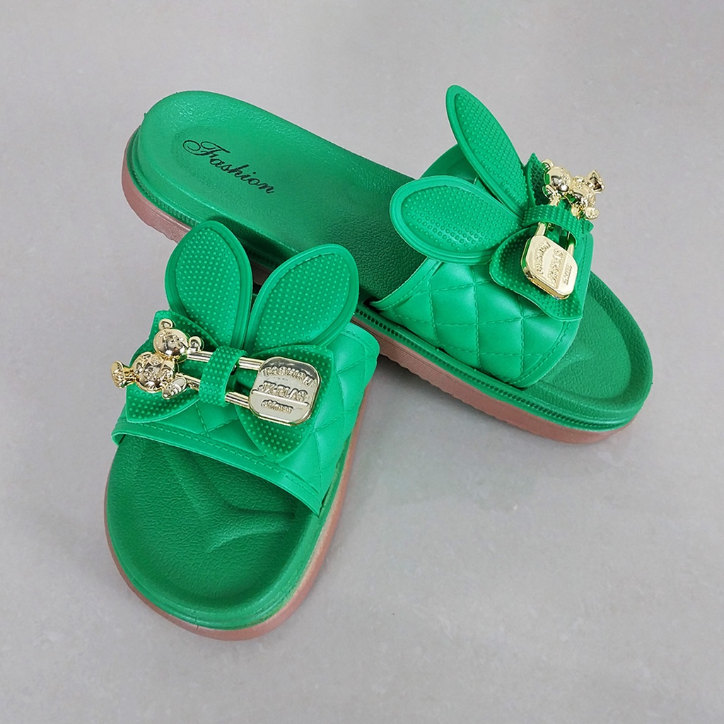 Sandal Jelly Slip On Wanita Import Kekikian Korean Style Cewek Ornamen Motif Kupu-kupu Azgalery SPT-56