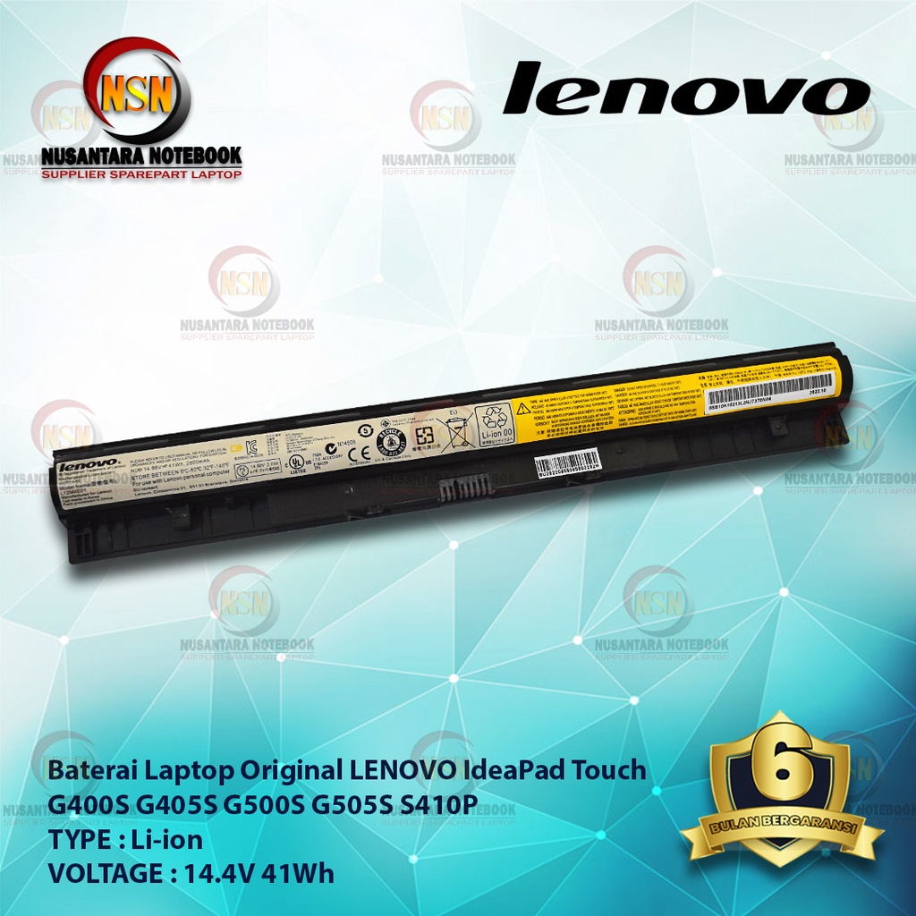 Baterai LENOVO ORIGINAL IdeaPad Touch G400s G405s G500s G505s S410p