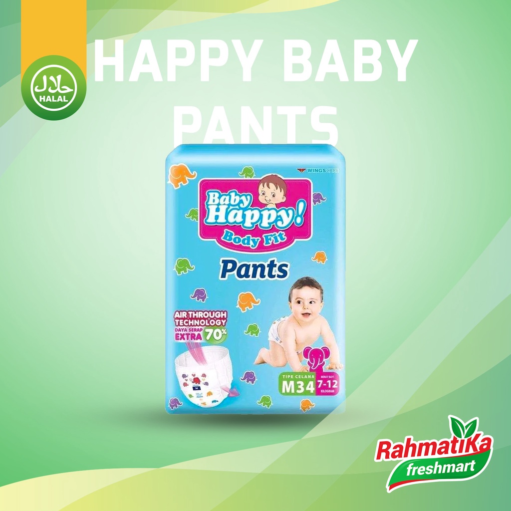 Baby Happy Pants M34 (Berat Bayi 7-12 Kg)