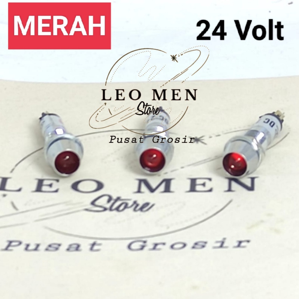 Lampu Pilot~Lampu Indikator~Lampu Signal~MERAH~Besi~LED~24Volt DC