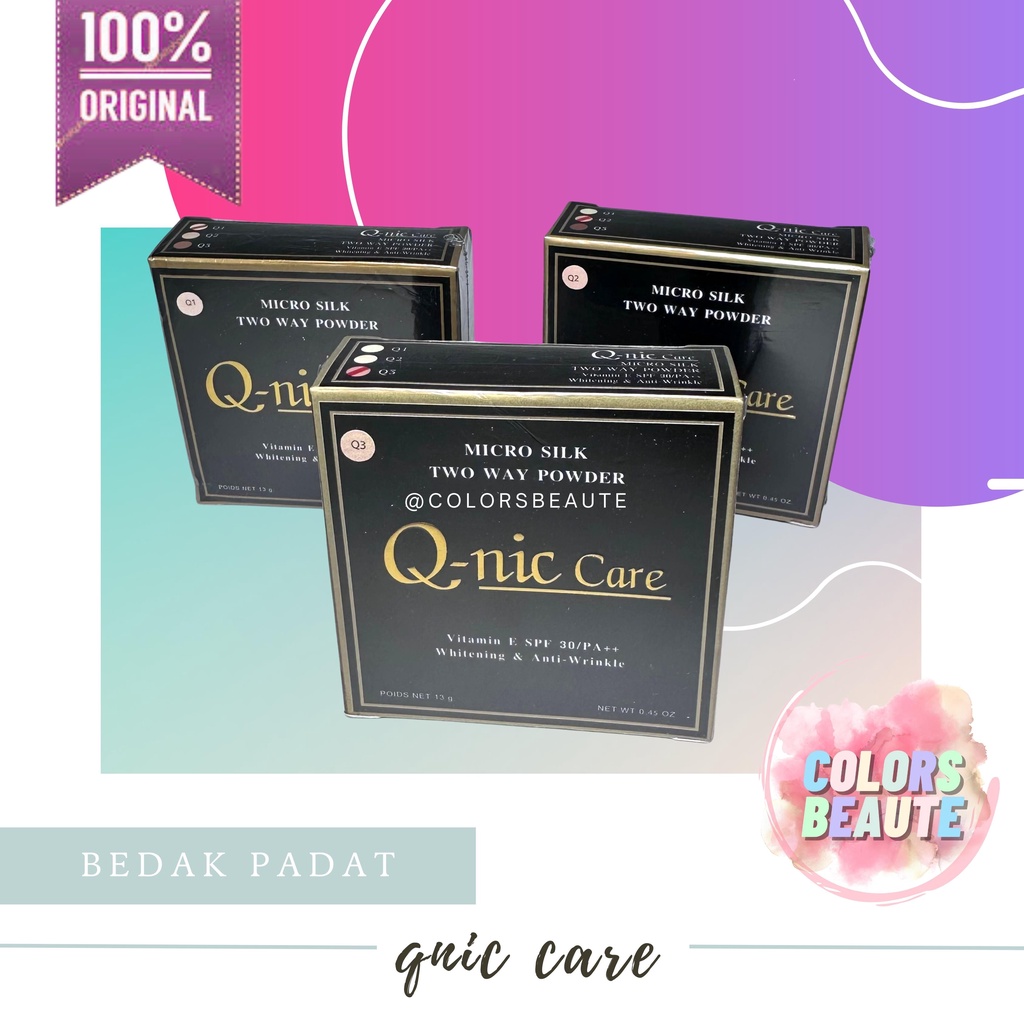 READY STOCK ! Q Nic Care Micro Silk Two Way Powder / bedak padat / compact