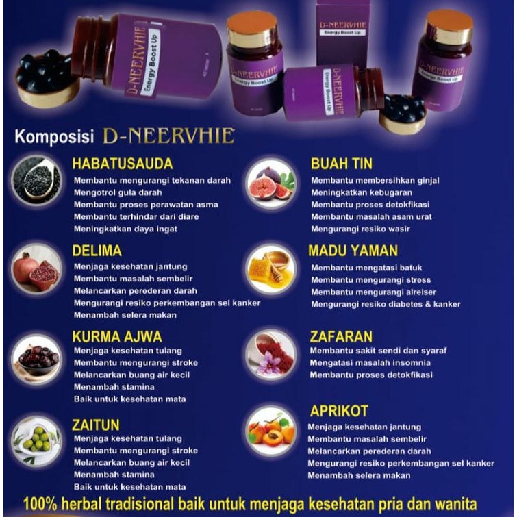 D Neervhie Ori Pil Hitam Ajaib Original D Neervhie Energy Boost Up
