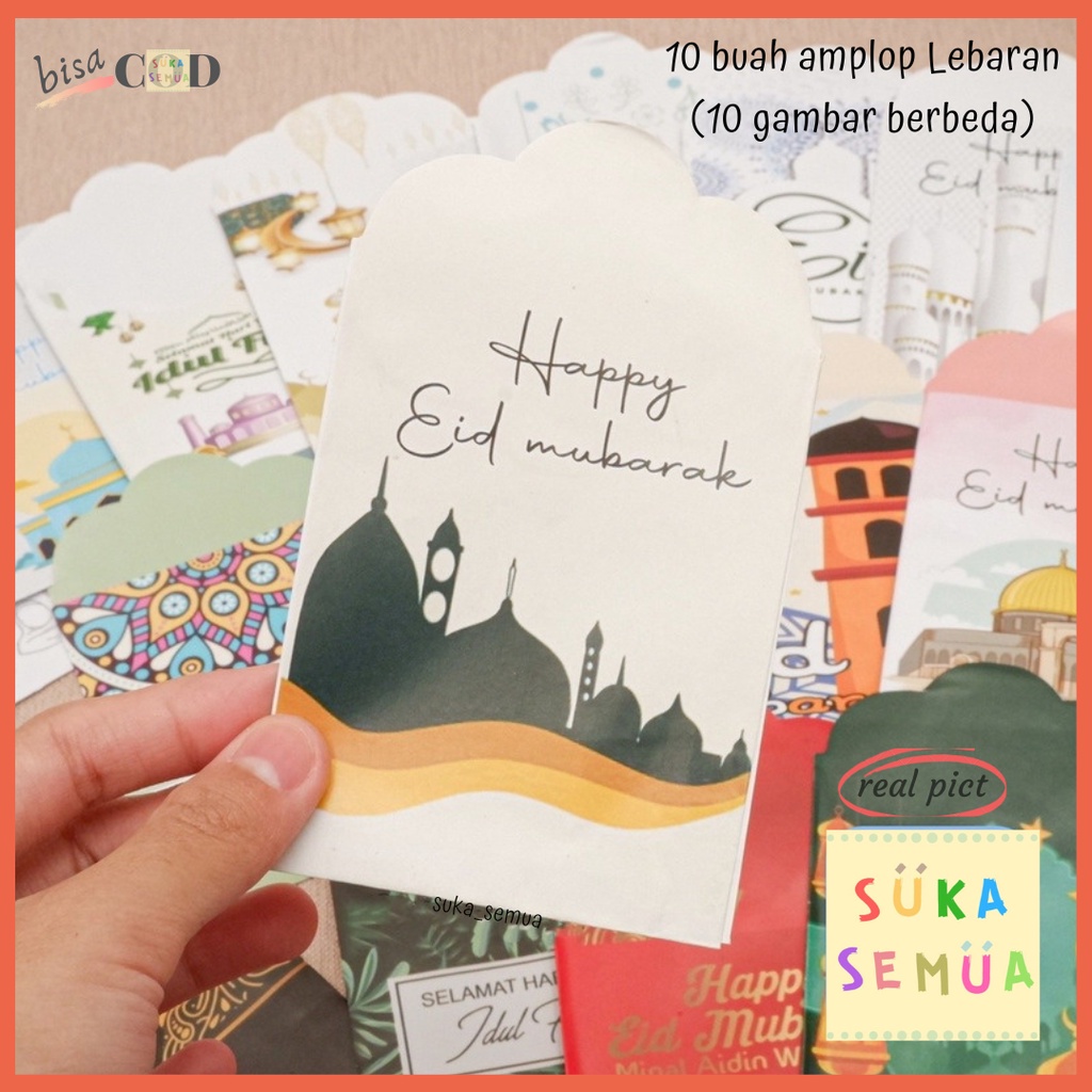 

10 buah amplop Lebaran (10 gambar berbeda dalam 1 pack) // kertas angpau angpao uang untuk Hari Raya Idul Fitri 2025 / THR - motif kartun anak dan dewasa - resmi , unik , lucu , aesthetic , viral RANDOM - instant Bandung