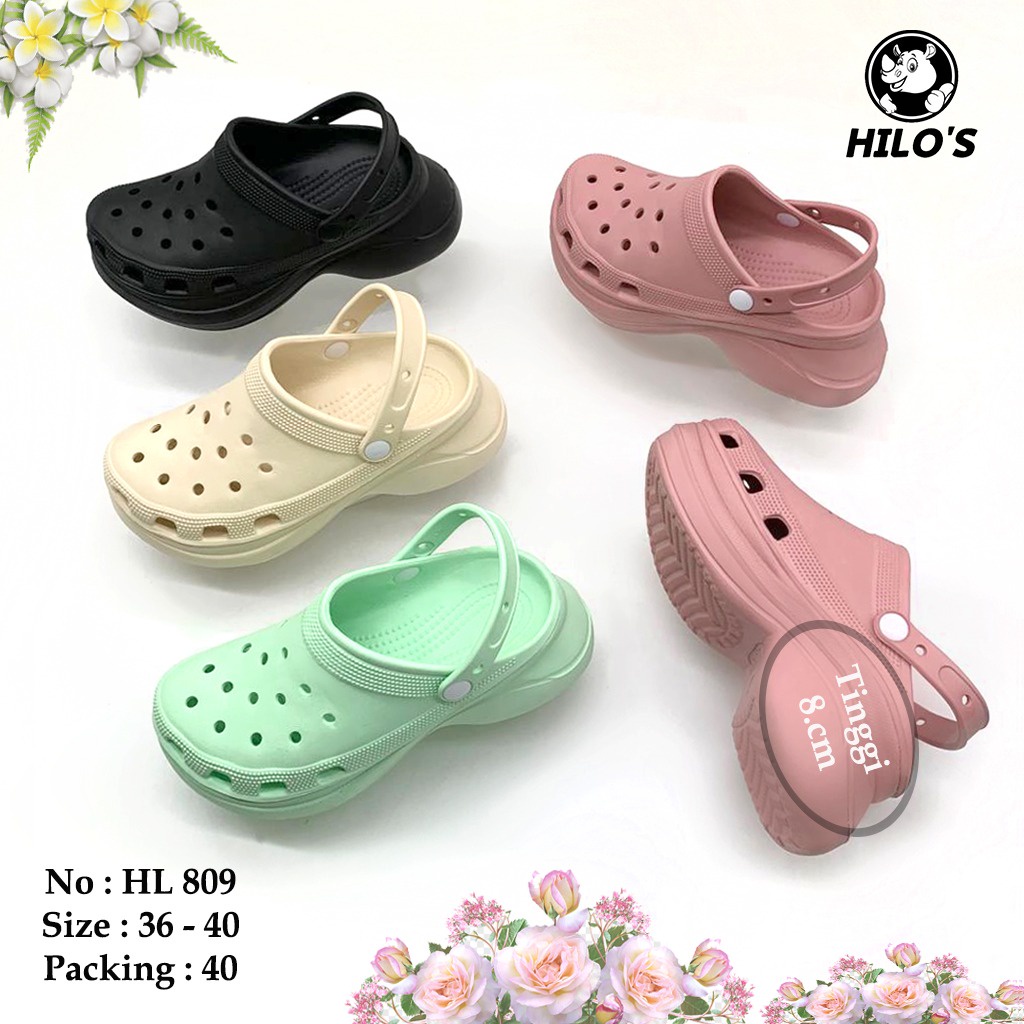 Sandal Wanita Dewasa Sandal Crocs Kekinian Bahan Jelly Anti Licin Korean Viral