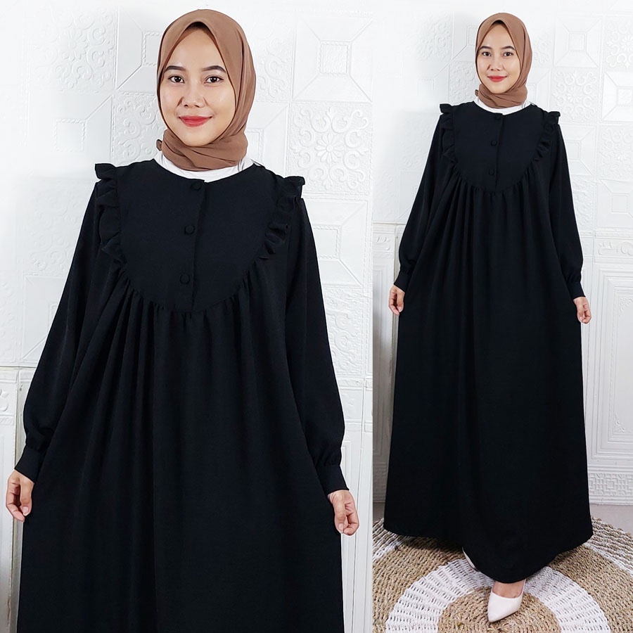 CARLINA AFWA PREMIUM CRINGKLE AIRFLOW GAMIS PANJANG JUMBO BUSUI WANITA CANTIK