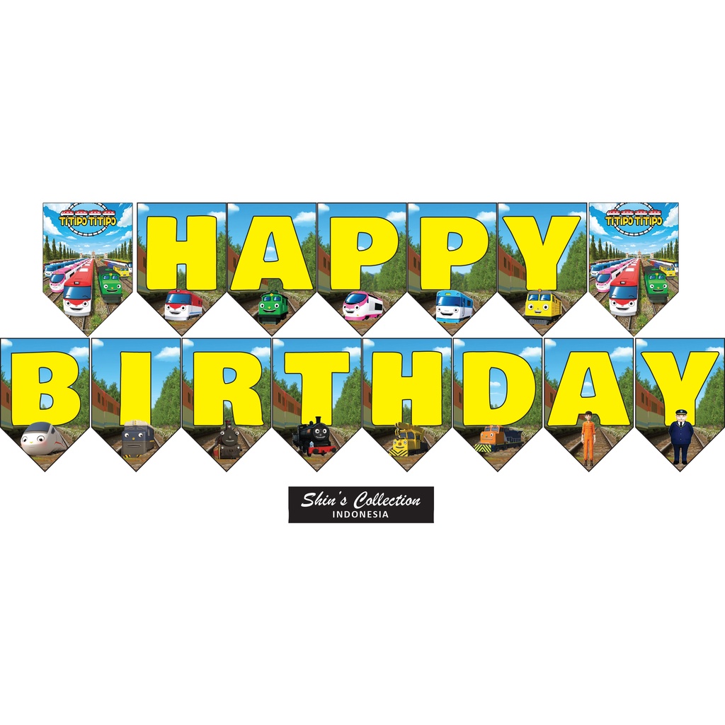 Banner bunting flag happy birthday ulang tahun TItipo titipo set